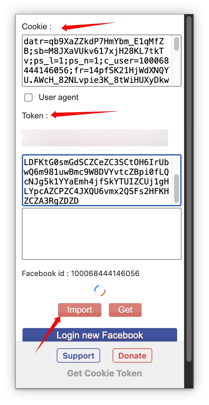 填入Cookie和Token登录